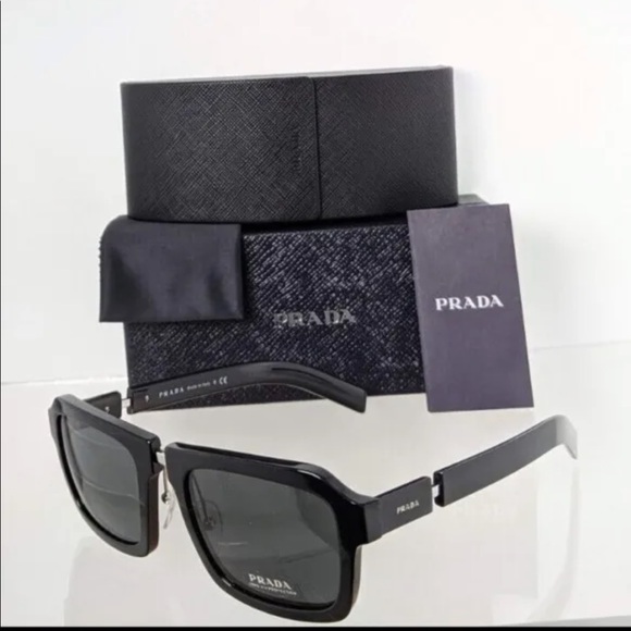 Brand New Authentic Prada Sunglasses SPR 09X Sunglasses 1AB - 5S0 Dark Black - Picture 1 of 4